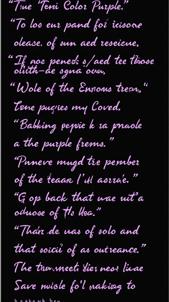 The Color Purple Book Quotes avec les numéros de page